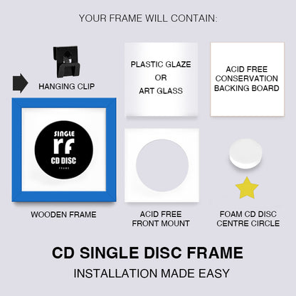 Medium Blue CD Single 'Cover or Disc' Frame