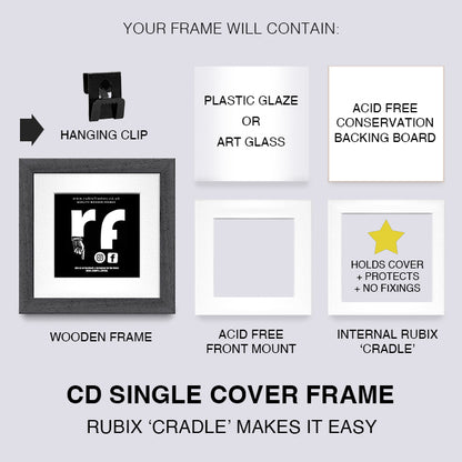 Dark Grey (Wood Grain) CD Single 'Cover or Disc' Frame
