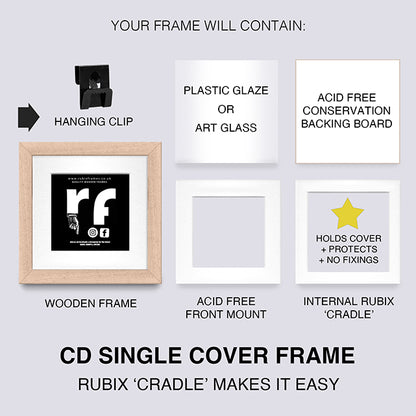 Wood Natural Finish CD Single 'Cover or Disc' Frame