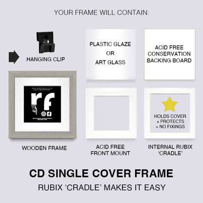 Light  Grey (Wood Grain) CD Single 'Cover or Disc' Frame