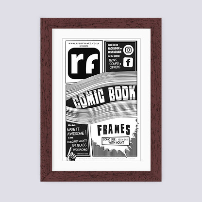 Wood Walnut Finish Comic Book Frame