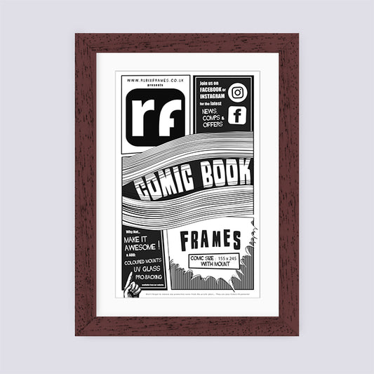 Wood Walnut Finish Comic Book Frame