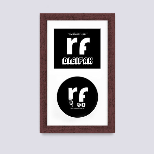 Wood Walnut Finish CD Cardboard Case 'Digipak' Frame