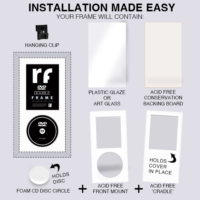 White DVD Cover & Disc Frame