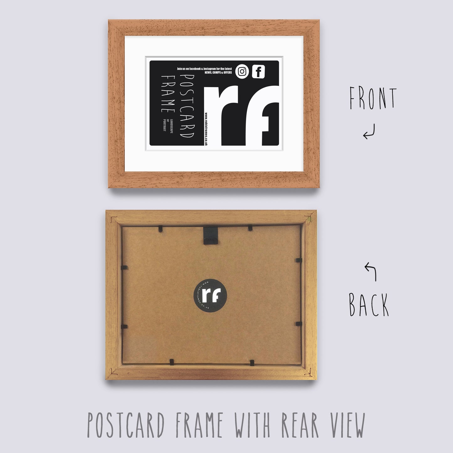 Wood Oak Finish Postcard Picture Frame