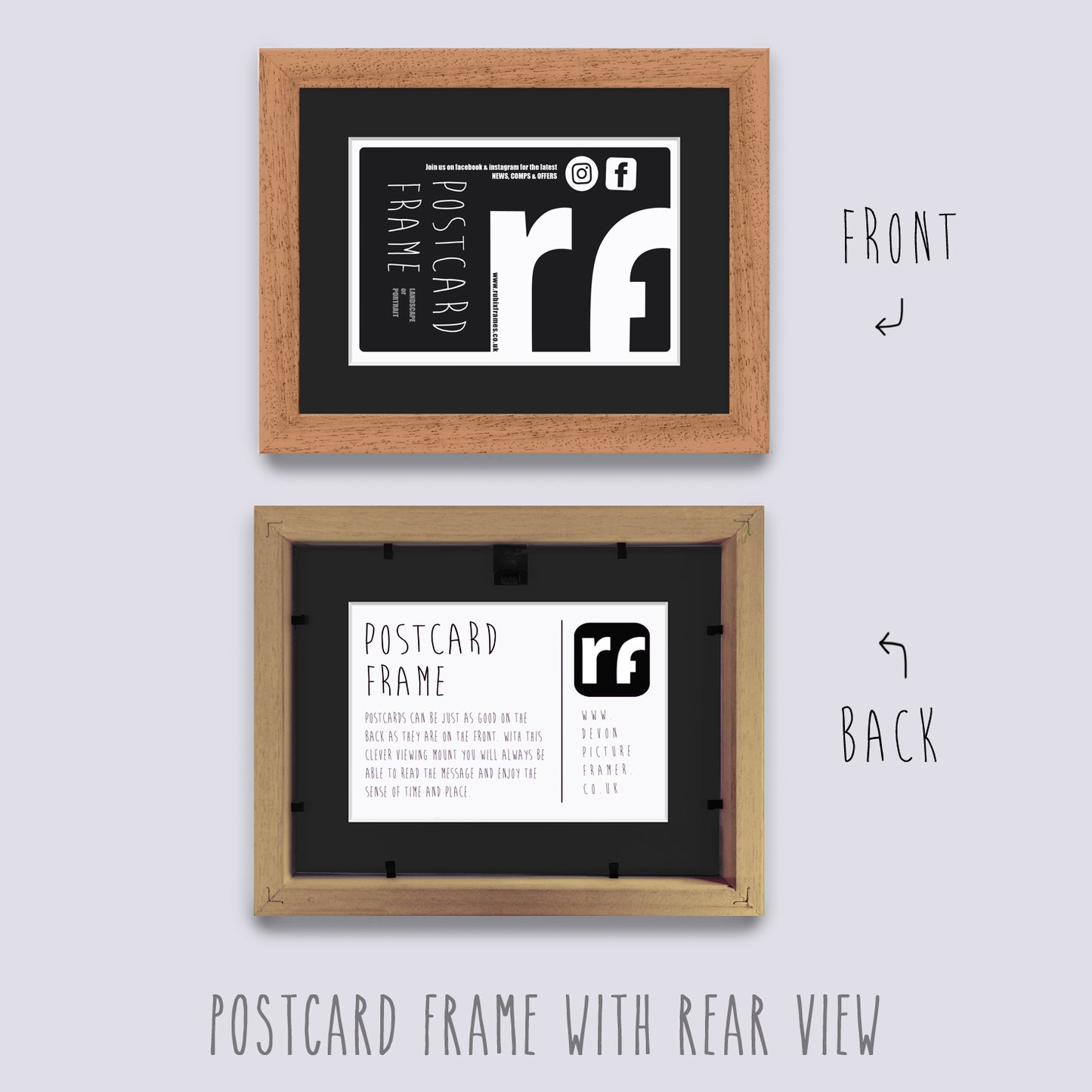 Wood Oak Finish Postcard Picture Frame