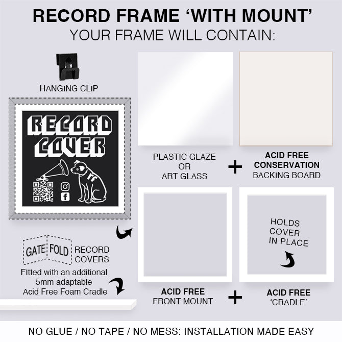 White Record Cover Frame