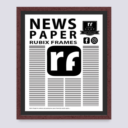 Wood Walnut Finish Newspaper Frame