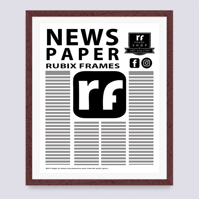 Wood Walnut Finish Newspaper Frame