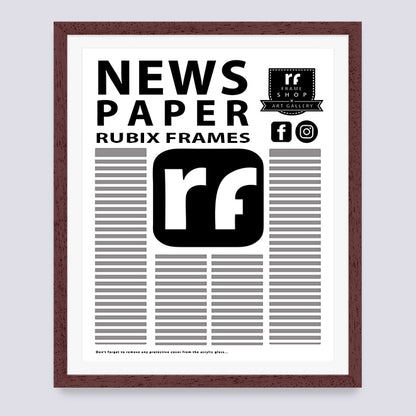 Wood Walnut Finish Newspaper Frame