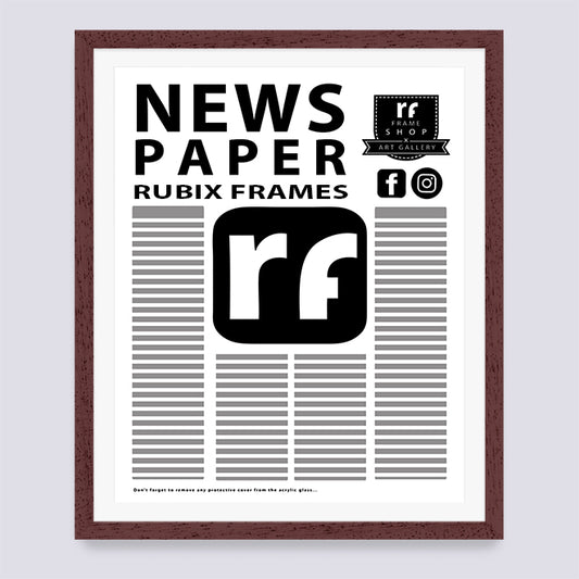 Wood Walnut Finish Newspaper Frame