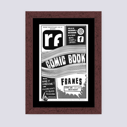Wood Walnut Finish Comic Book Frame