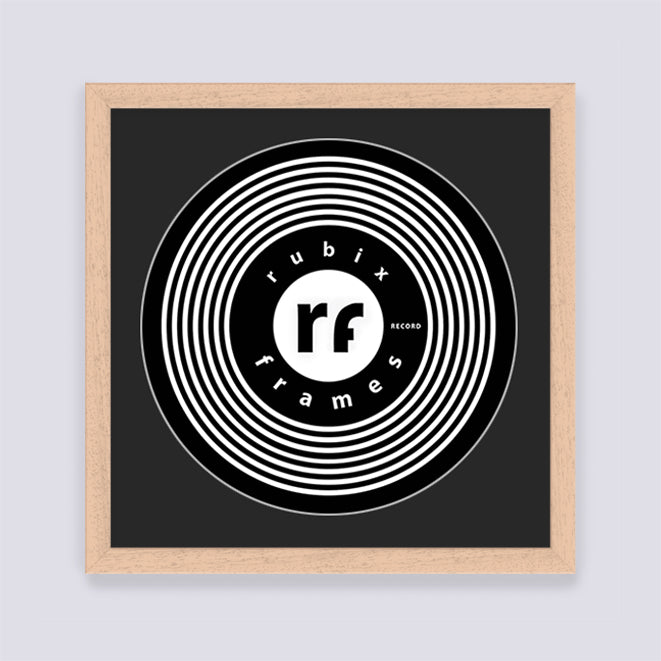 Wood Natural Finish Record Disc Frame