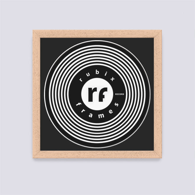 Wood Natural Finish Record Disc Frame