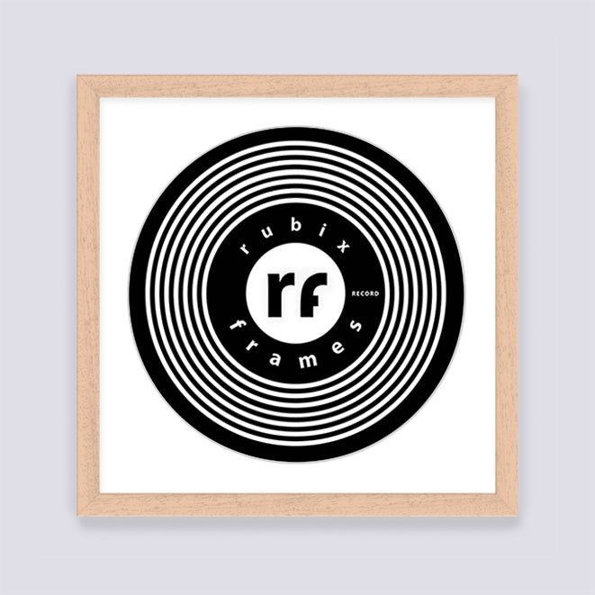 Wood Natural Finish Record Disc Frame