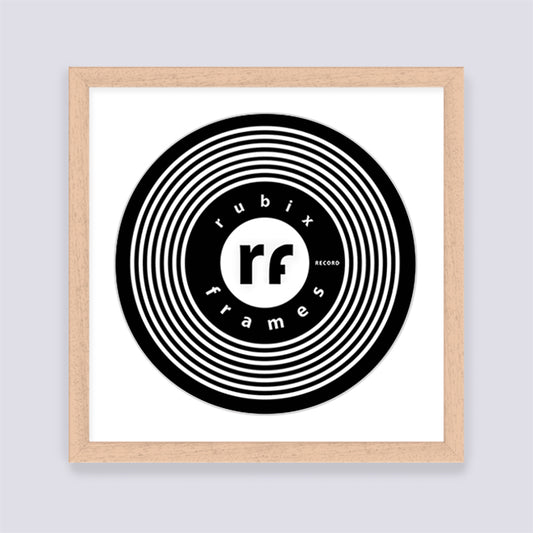 Wood Natural Finish Record Disc Frame