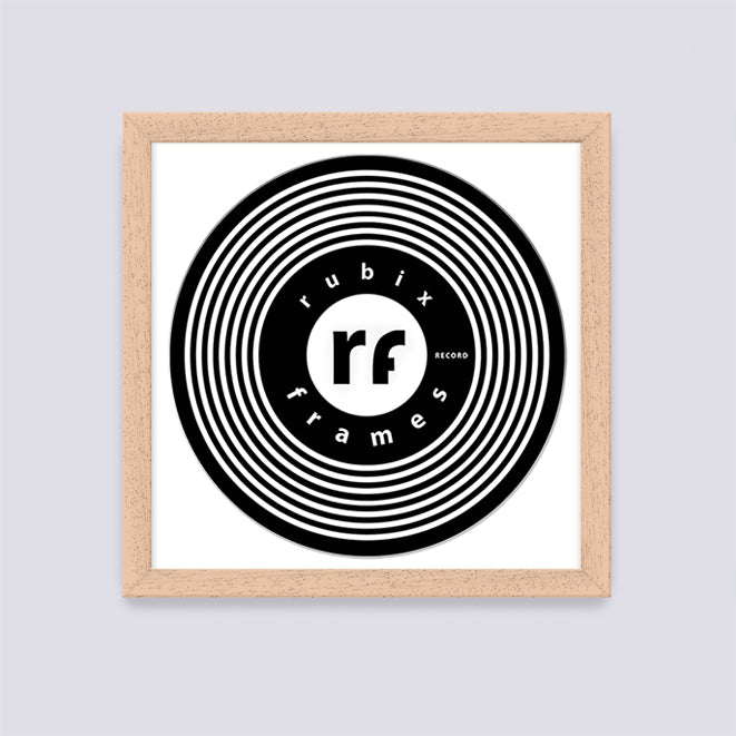 Wood Natural Finish Record Disc Frame