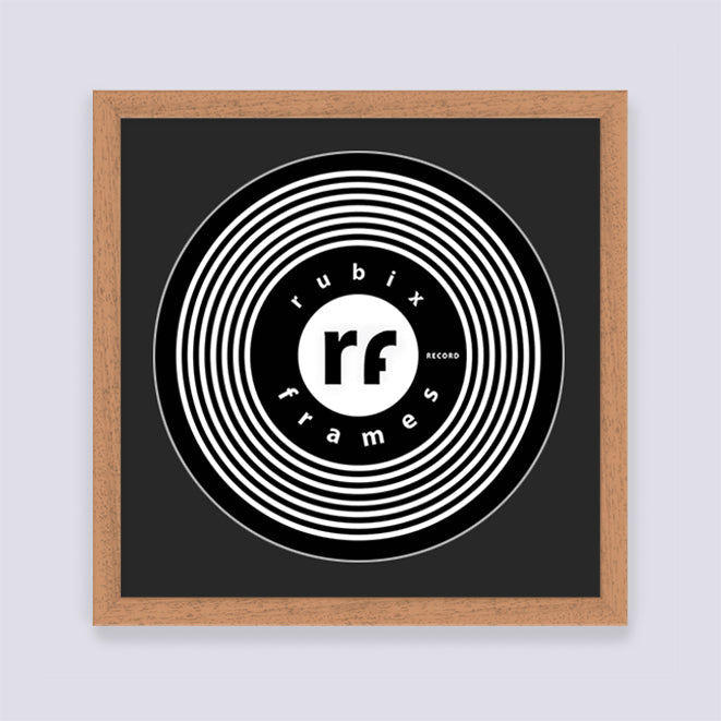 Wood Oak Finish Record Disc Frame