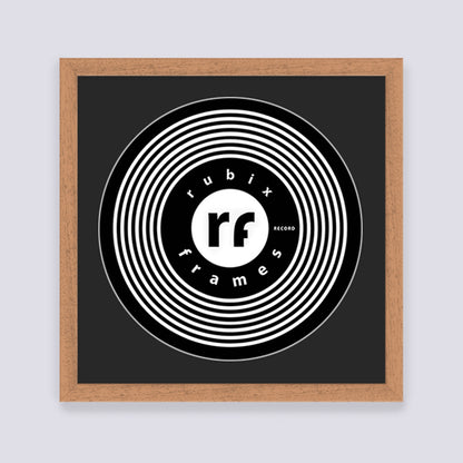 Wood Oak Finish Record Disc Frame