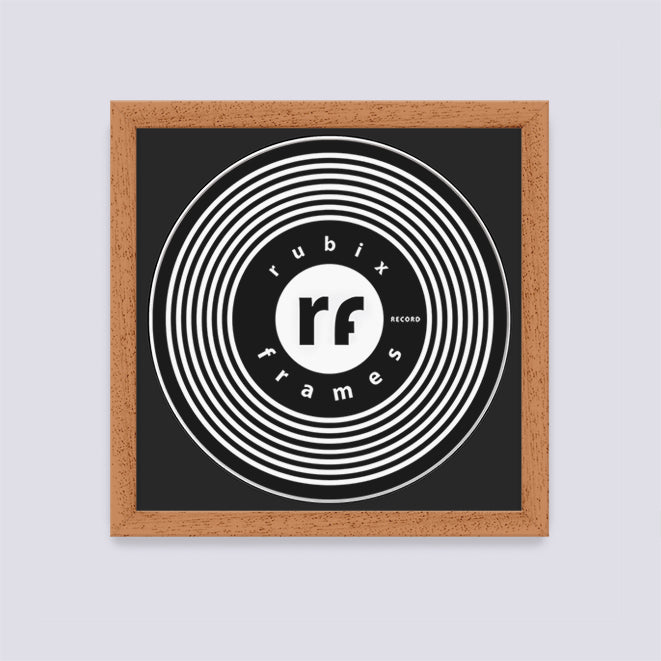 Wood Oak Finish Record Disc Frame