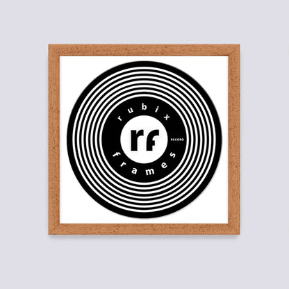 Wood Oak Finish Record Disc Frame