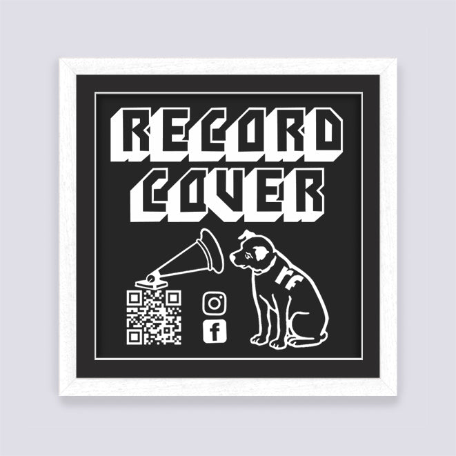 White Record Cover Frame