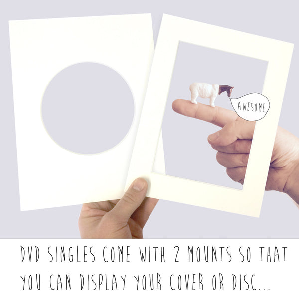 single dvd supplied with two mounts for either disc or cover