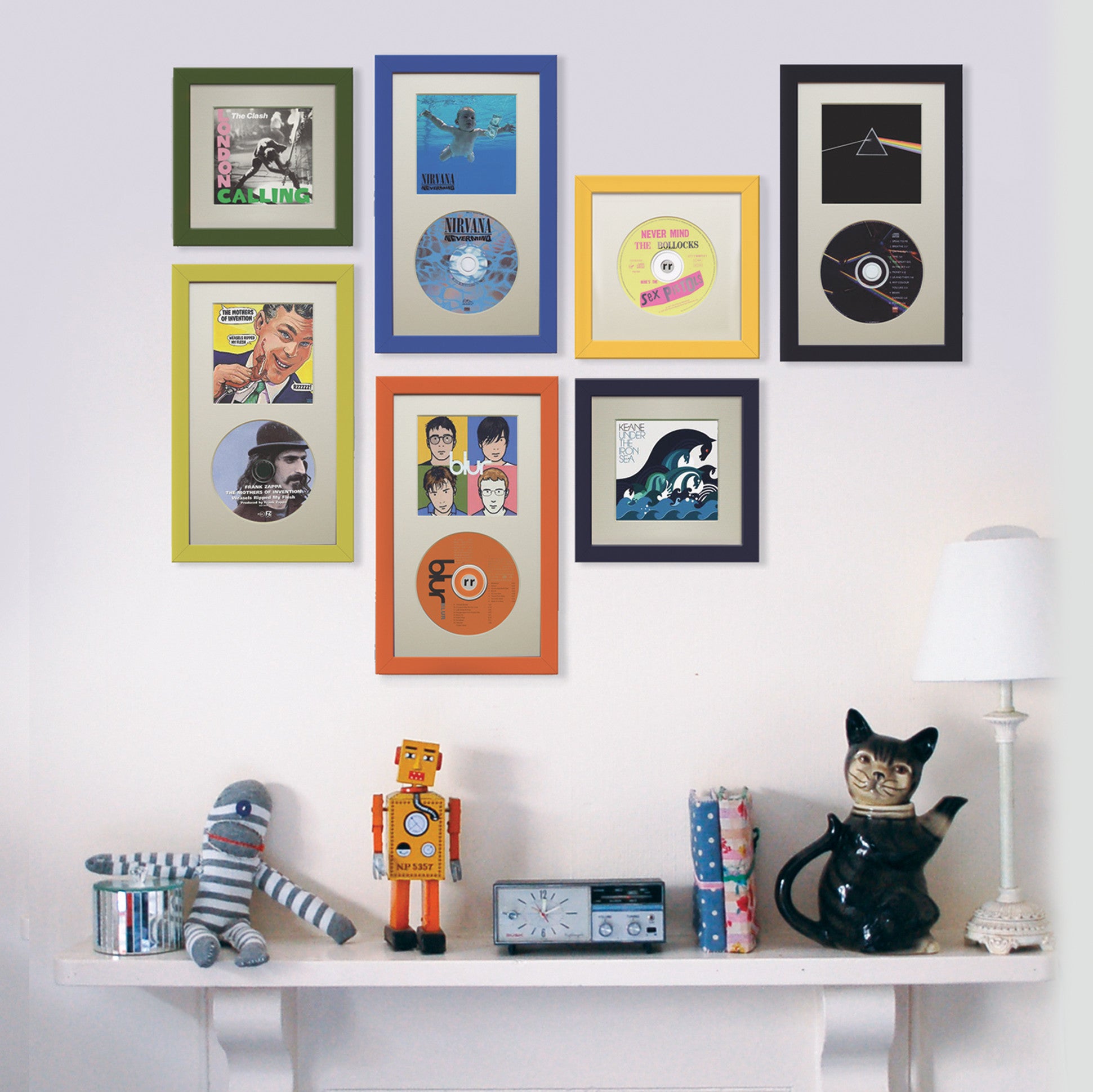 dark blue cd frame for rolling stones albums