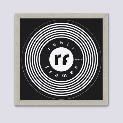 light grey wood frame with black mount handmade