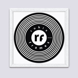 matt white handmade vinyl record frame with white mount