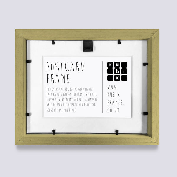 rear view of postcard picture frames