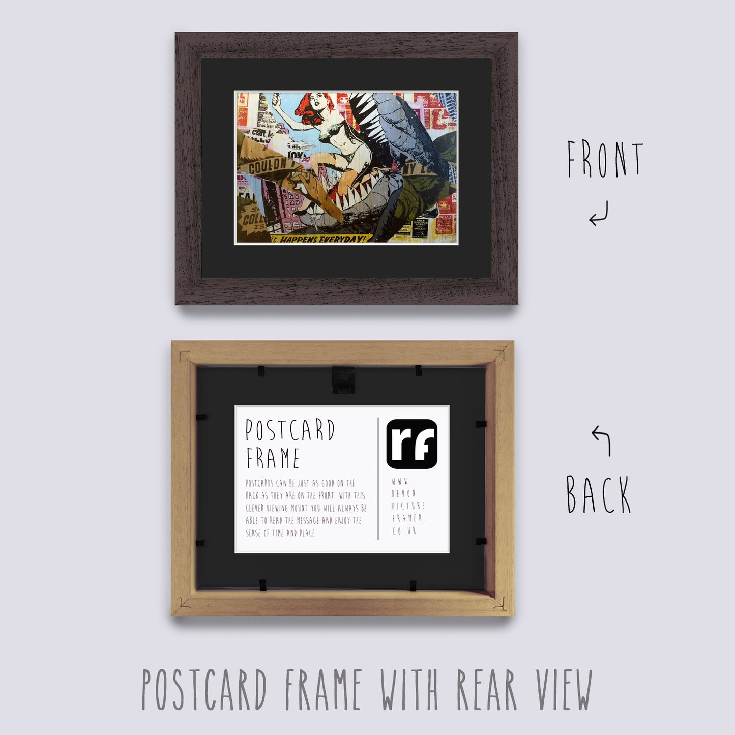 Wood (Oak Finish) Postcard Picture Frame