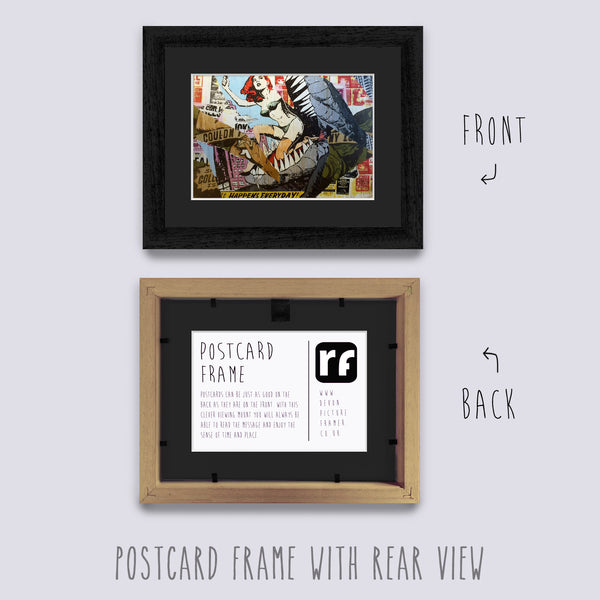 Black (Wood Grain) Postcard Picture Frame