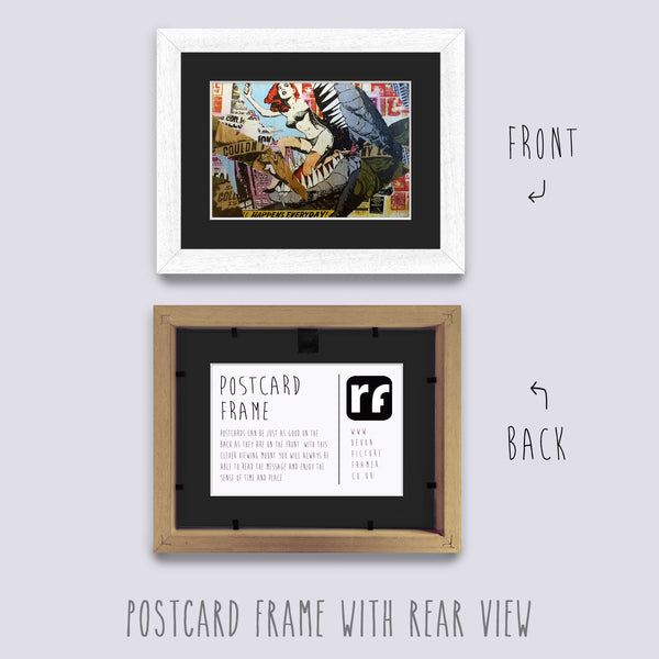 White (Wood Grain) Postcard Picture Frame