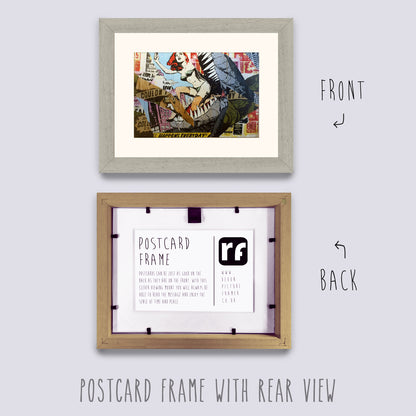 Grey - Light (Wood Grain) Postcard Picture Frame