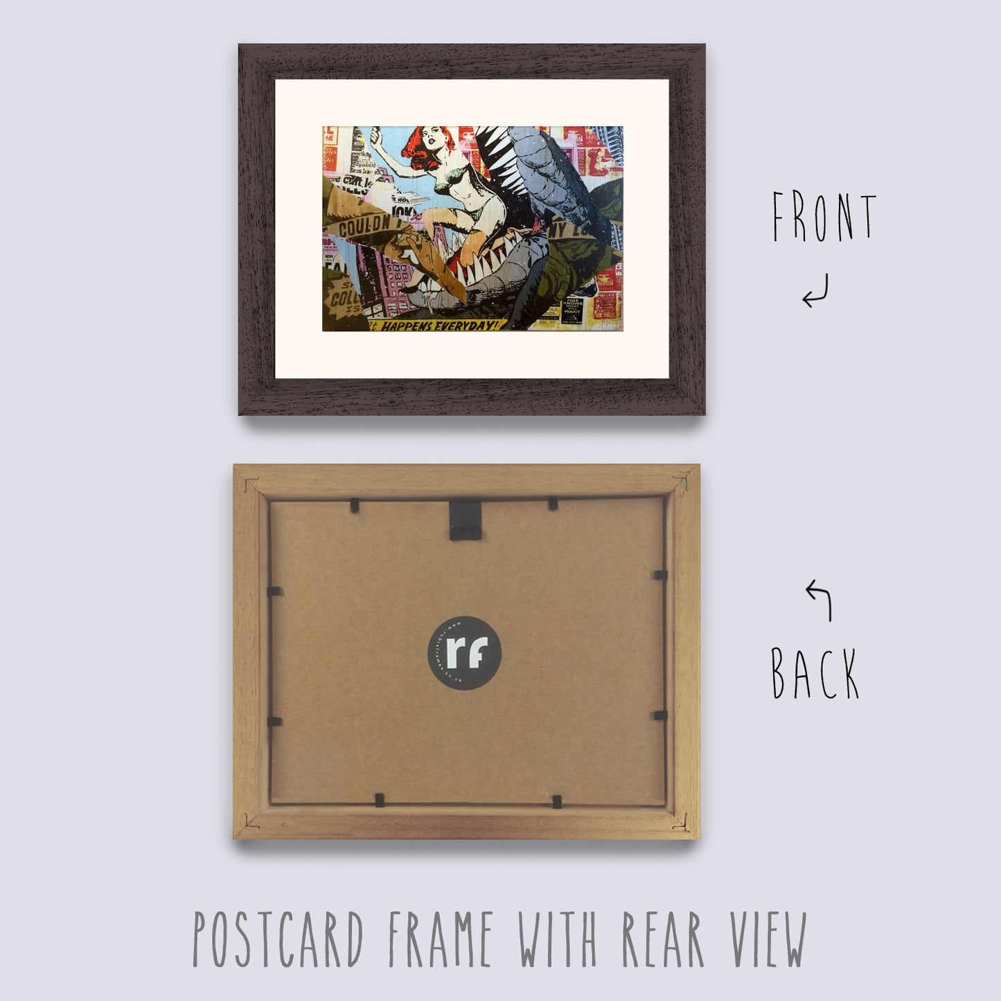 Wood (Oak Finish) Postcard Picture Frame