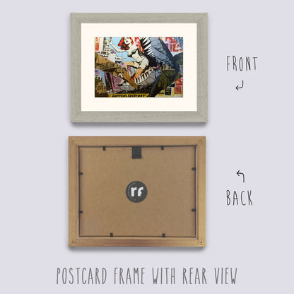 Grey - Light (Wood Grain) Postcard Picture Frame