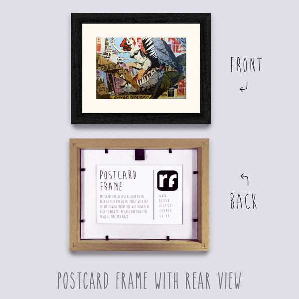 Black (Wood Grain) Postcard Picture Frame