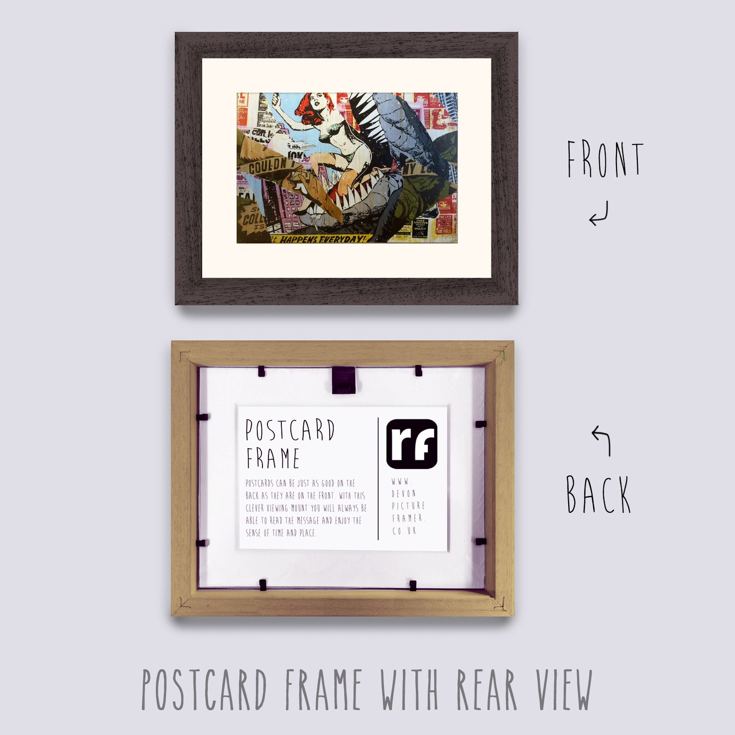 Wood (Oak Finish) Postcard Picture Frame