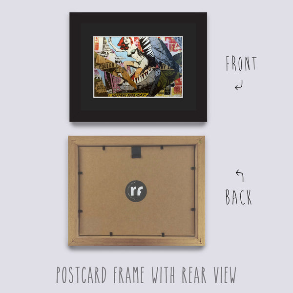 Black (Wood Grain) Postcard Picture Frame