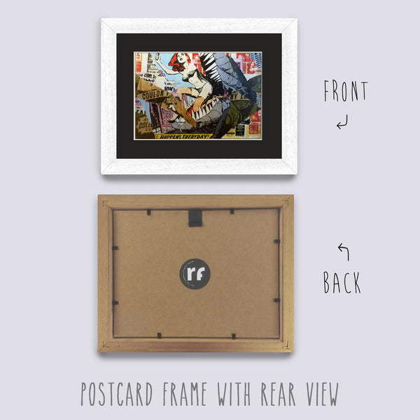 White (Wood Grain) Postcard Picture Frame