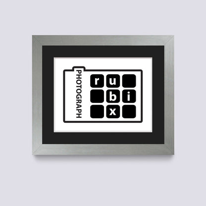 silver photo frame with black mount
