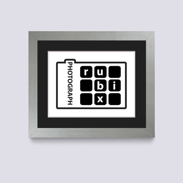 silver photo frame with black mount