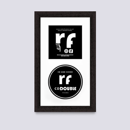 Black (Wood Grain) CD Single or Double Frame