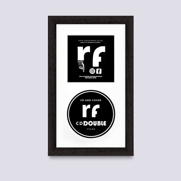 Black (Wood Grain) CD Single or Double Frame