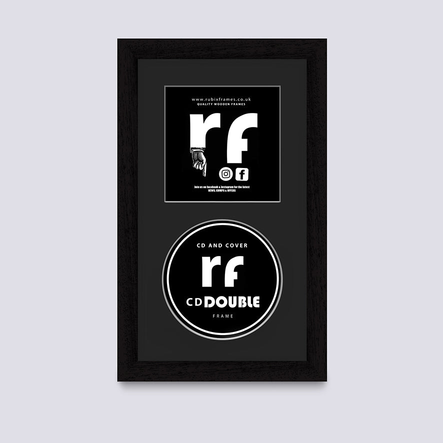 Black (Wood Grain) CD Single or Double Frame