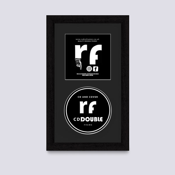 Black (Wood Grain) CD Single or Double Frame