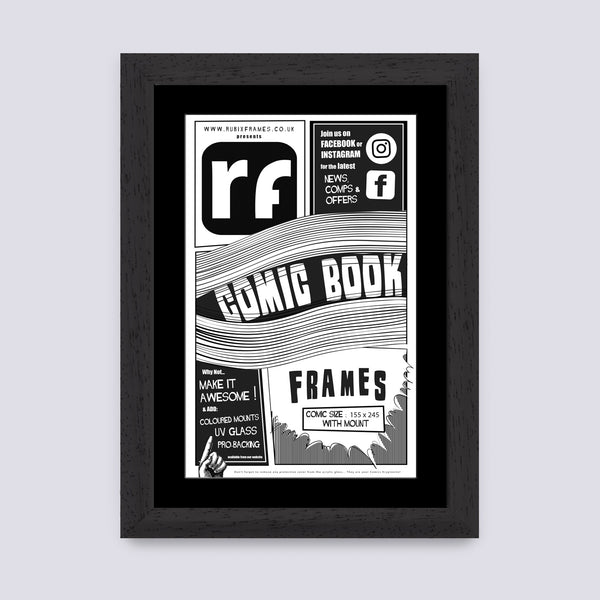 Black (Wood Grain) Comic Book Frame
