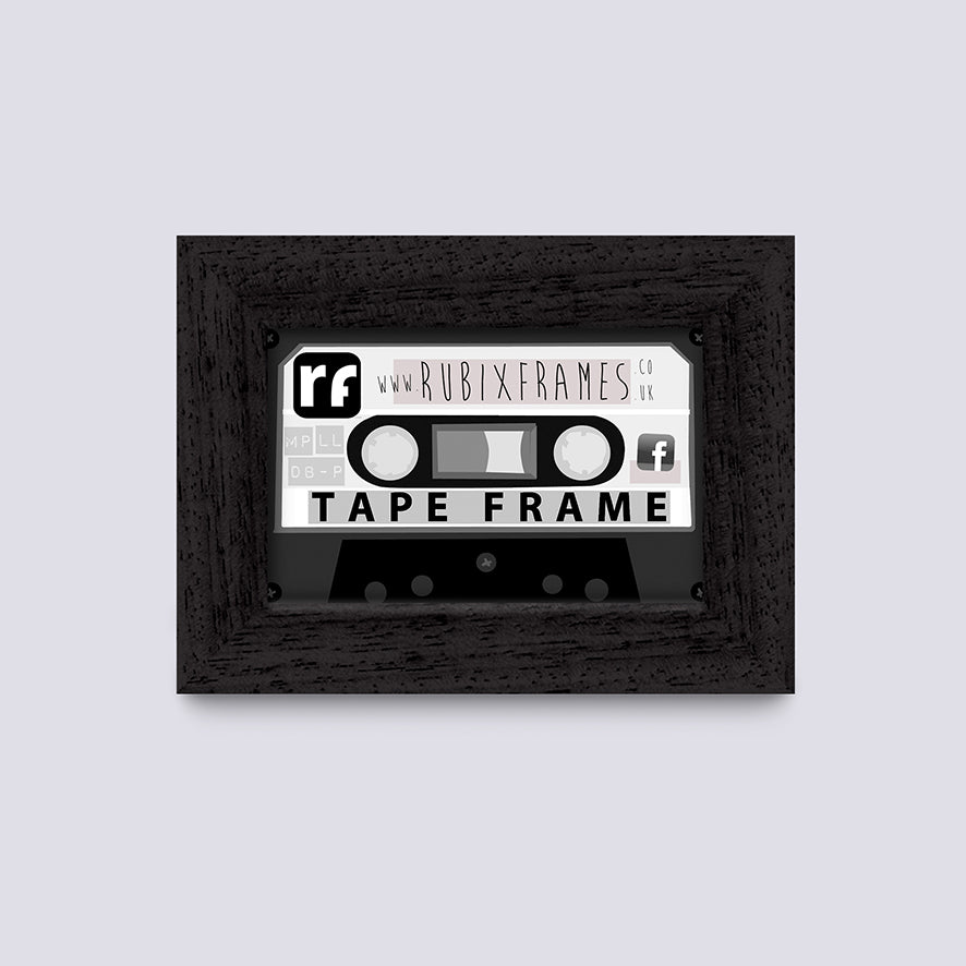 Black (Wood Grain) Audio Cassette Tape Frame