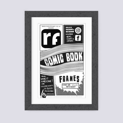 Grey - Dark (Wood Grain) Comic Book Frame